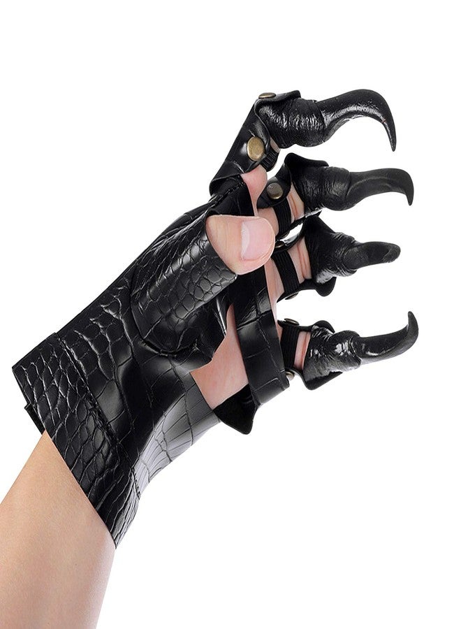 RUIXIB PU Leather Dragon Claw Gloves Black Cosplay Paw Gloves Halloween Costume Dress UP Horror Props Party Accessories - Image 5